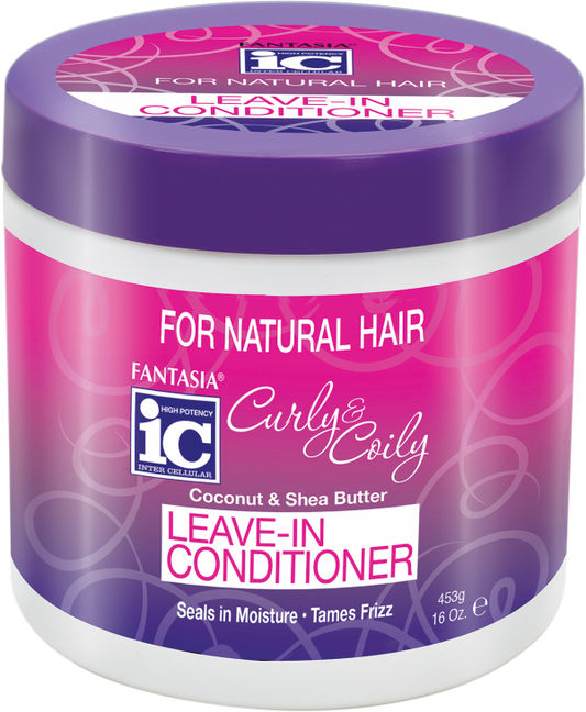 Fantasia IC Curly & Coily Coconut & Shea Butter Leave In Conditioner - 16 Oz