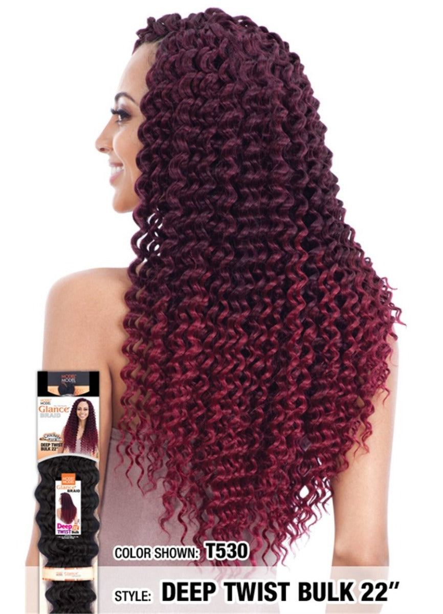 Model Model Glance Synthetic Hair Crochet Braid Deep Twist Bulk 22"