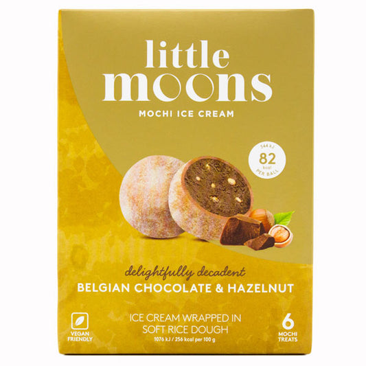 Little Moons Belgian Chocolate & Hazelnut 6pk