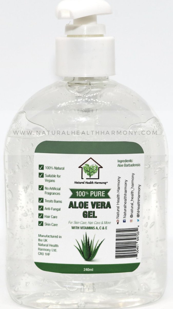 Natural Health Harmony 100% Pure Aloe Vera Gel 240 ml
