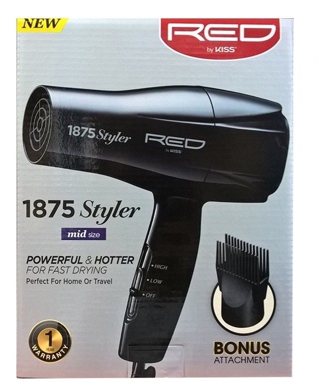 Red By Kiss 1875 Styler Mid Size Powerful And Hotter For Fast Drying 