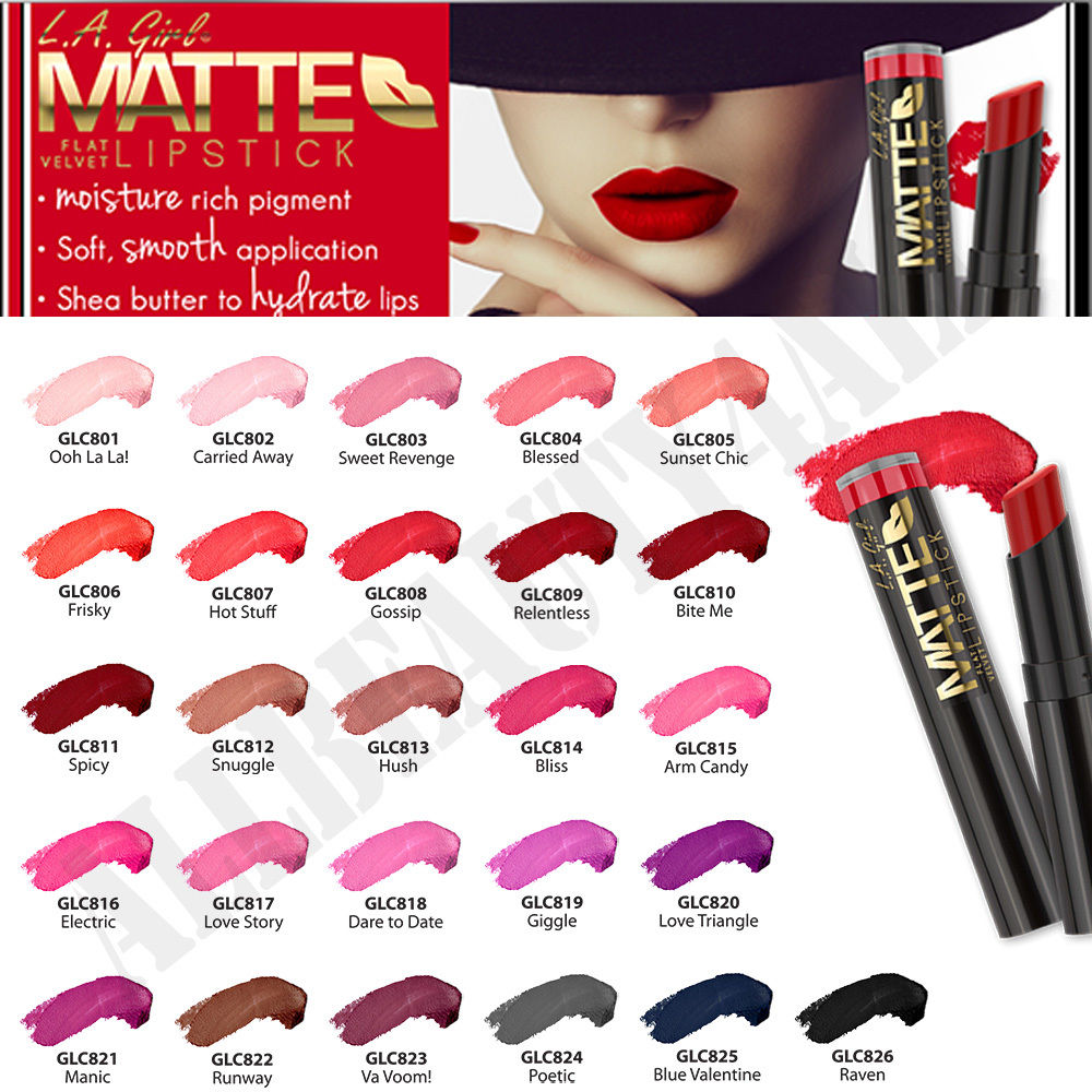 L.A. Girl Matte Flat Velvet Lipstick GLC826 - Raven