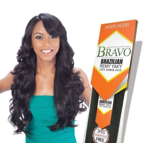 Model Model Bravo Brazilian Remy Yaky 100% Human Hair Weave Extension 16"