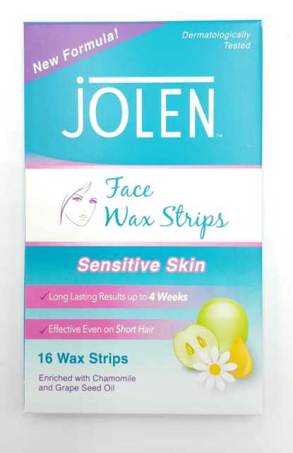 Jolen 16 Face Wax Strips 