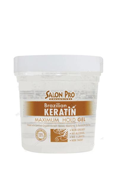 Salon Pro Brazilian Keratin  Maximum  Hold Gel 8 Oz